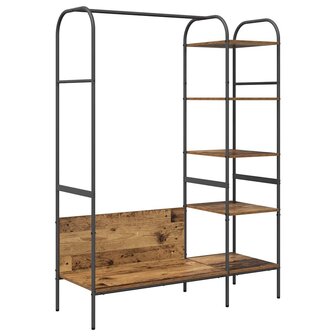 Kledingrek met plank Bruin 120 x 44 x 160 cm Bewerkt hout 2