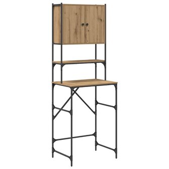 Wasmachinekast artisanaal eikenkleurig 68 x 48,5 x 194 cm 2