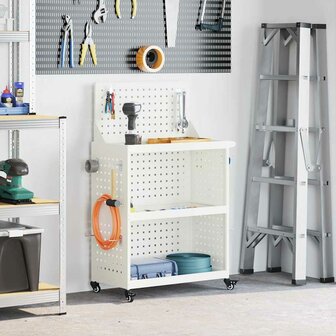 Gereedschapswagen Wit 65 x 35 x 111 cm Koudgewalst staal 1