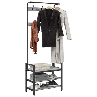 Kapstok met plank Grijs sonoma 75 x 34 x 184 cm Bewerkt hout 3