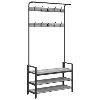 Kapstok met plank Grijs sonoma 95 x 34 x 184 cm Bewerkt hout 2