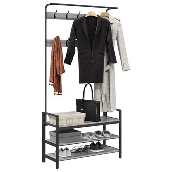 Kapstok met plank Grijs sonoma 95 x 34 x 184 cm Bewerkt hout 3