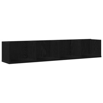Wandplank met plank Zwart eiken 100 x 18 x 18 cm Bewerkt hout 2