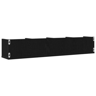 Wandplank met plank Zwart eiken 100 x 18 x 18 cm Bewerkt hout 5