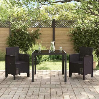 Tuinstoel 2 pcs Bruin 53 x 49 x 85 cm PP 3