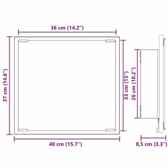 LED Badkamer Spiegel met spiegel Gerookt eiken 40 x 8,5 x 37 cm 9