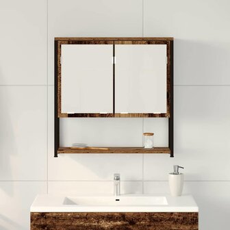 Badkamerspiegelkast Oud hout 60 x 16 x 60 cm Bewerkt hout 4