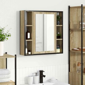 Badkamer spiegelkast Beige 60 x 16 x 60 cm Bewerkt hout 1