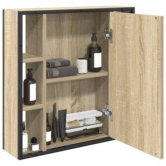 Badkamer spiegelkast Beige 60 x 16 x 60 cm Bewerkt hout 4