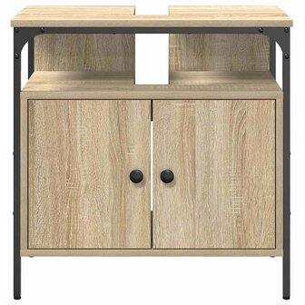 Badkamerkast Beige 60 x 30 x 60 cm Bewerkt hout 5