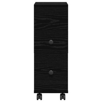 Smalle Badkamerkast Zwart eiken 33 x 23 x 65 cm Bewerkt hout 6