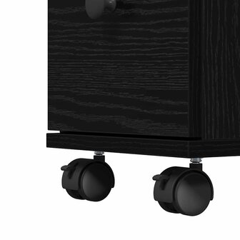 Smalle Badkamerkast Zwart eiken 33 x 23 x 65 cm Bewerkt hout 8