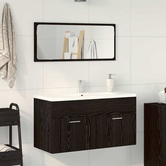 Badkamermeubelset met lade 2 pcs Zwart Eiken 90 x 38.5 x 46 cm 1