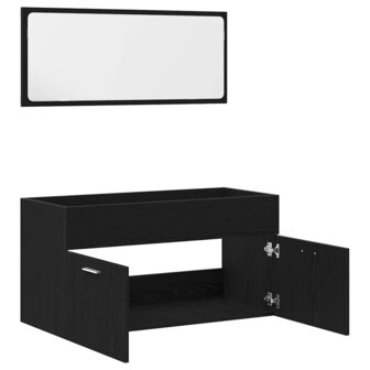 Badkamermeubelset met lade 2 pcs Zwart Eiken 90 x 38.5 x 46 cm 5