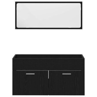Badkamermeubelset met lade 2 pcs Zwart Eiken 90 x 38.5 x 46 cm 6