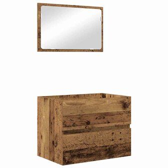 Badkamermeubelset 2 pcs Oud Hout 57 x 37 x 45 cm Bewerkt hout 2