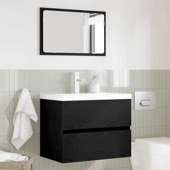 Badkamermeubelset met lade 2 pcs Zwart Eiken 57 x 37 x 45 cm 4