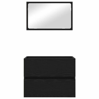 Badkamermeubelset met lade 2 pcs Zwart Eiken 57 x 37 x 45 cm 8