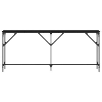 Wandtafel Zwart eiken 180 x 23 x 75 cm Gelaagd hout en metaal 5