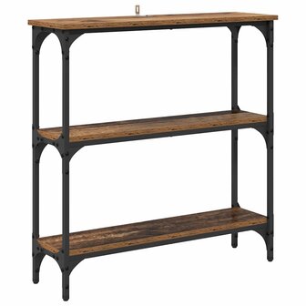 Wandtafel Oud hout 75 x 22.5 x 75 cm Engineered hout en metaal 2