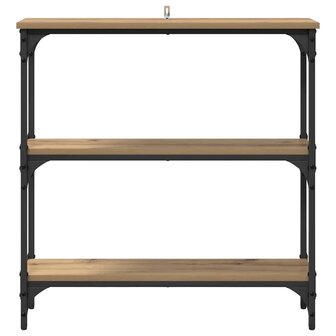 Wandtafel met plank artisanaal eikenkleurig 75 x 22.5 x 75 cm 5