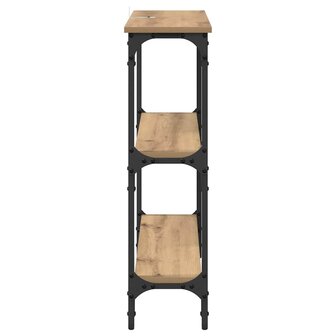 Wandtafel met plank artisanaal eikenkleurig 75 x 22.5 x 75 cm 6