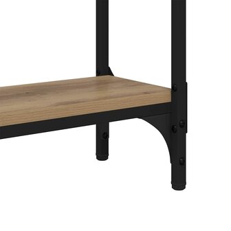Wandtafel met plank artisanaal eikenkleurig 75 x 22.5 x 75 cm 8