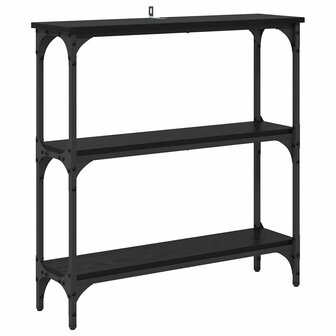 Wandtafel met plank met opslag Zwart eiken 75 x 22.5 x 75 cm 2