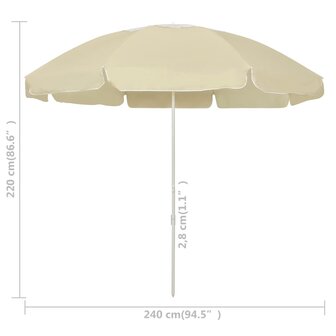 Strandparasol 240 cm zandgeel 6