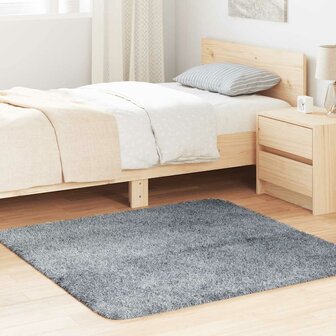 Hoogpolig vloerkleed NAVARRA 120x120 cm polyester lichtgrijs 1
