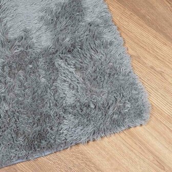 Hoogpolig vloerkleed NAVARRA 120x120 cm polyester lichtgrijs 4