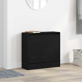 Schoenenkast Zwart eiken 60 x 21 x 57 cm Bewerkt hout 1