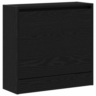Schoenenkast Zwart eiken 60 x 21 x 57 cm Bewerkt hout 2
