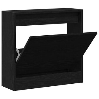 Schoenenkast Zwart eiken 60 x 21 x 57 cm Bewerkt hout 5