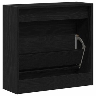 Schoenenkast Zwart eiken 60 x 21 x 57 cm Bewerkt hout 6