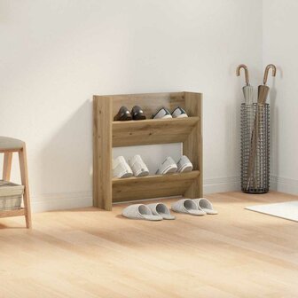 Wand Schoenenkast Anders artisanaal eikenkleurig Bewerkt hout 4