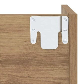 Wand Schoenenkast Anders artisanaal eikenkleurig Bewerkt hout 8