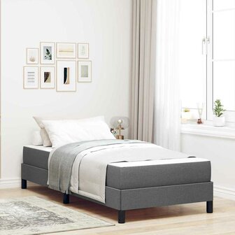 Boxspring bed met matras Donkergrijs 80 x 200 cm Stof 1