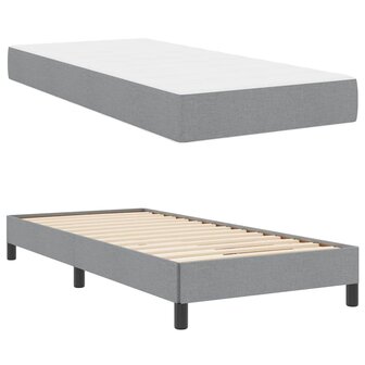 Boxspring bed met matras Lichtgrijs 90 x 190 cm Stof 2