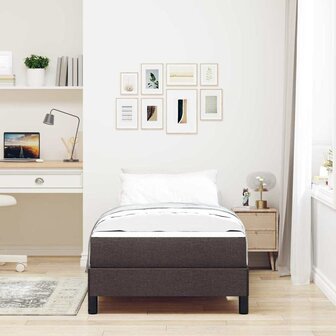 Boxspring bed met matras Donkerbruin 90 x 190 cm Stof 4