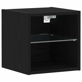 TV-kast Zwart 30 x 28.5 x 30 cm Bewerkt hout 2