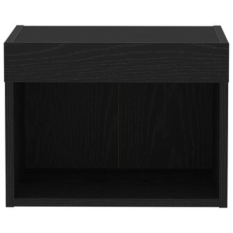 TV-kast Wandgemonteerd Zwart eiken 40 x 30 x 30 cm Bewerkt hout 6