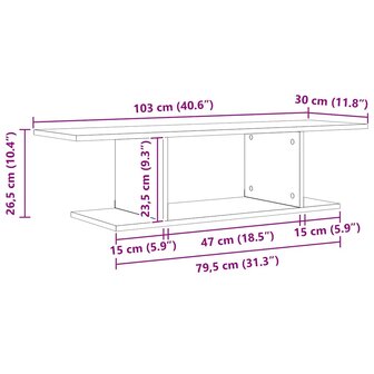 TV-kast Bruin 103 x 30 x 26,5 cm Bewerkt hout 7