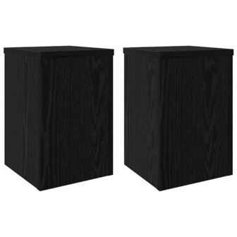 Plantenstandaard 2 pcs Zwart eiken 20 x 20 x 30 cm Bewerkt hout 2