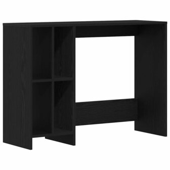 Bureau met plank Zwart Eiken 102,5 x 35 x 75 cm Bewerkt hout 2