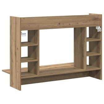 Aan de muur bevestigd bureau met plank artisanaal eikenkleurig 7