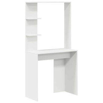 Bureau met plank Wit 78.5 x 37 x 154.5 cm Bewerkt hout 2