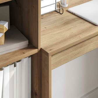 Bureau artisanaal eikenkleurig 80 x 40 x 76 cm Bewerkt hout 4