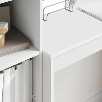 Bureau Wit 90 x 40 x 76 cm Bewerkt hout 4