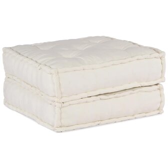 Poef modulair 70x70x36 cr&egrave;mekleurig stof 1